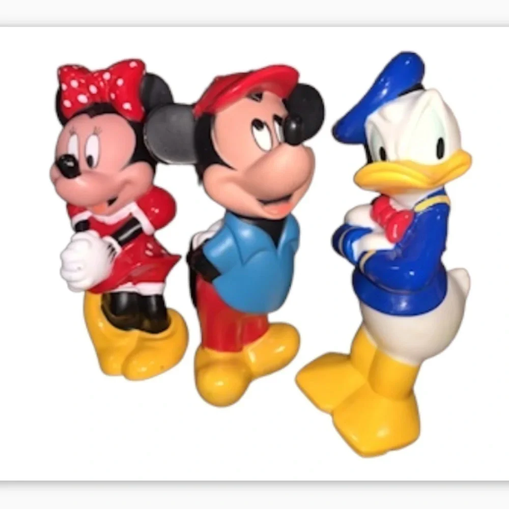 DISNEY Vintage rubber squeaky bath toys set of 3 mickey,Minnie and Donald Duck